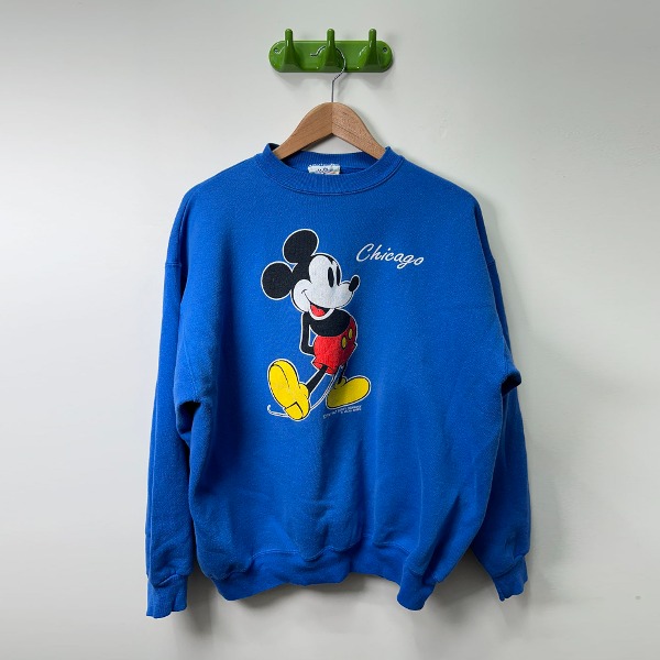 [매니악 빈티지] MANIAC VINTAGE _Vintage 90s Mickey Mouse Velva Sheen Sweatshirt Blue (MENS)