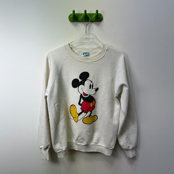 [매니악 빈티지] MANIAC VINTAGE _Vintage 80s Mickey Mouse Raglan Sweatshirt White (WOMENS)