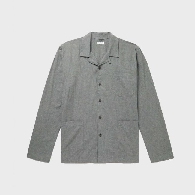 [선스펠 ] Sunspel_코튼 파자마 셔츠_ Cotton Pyjama Shirt-mid grey melange2