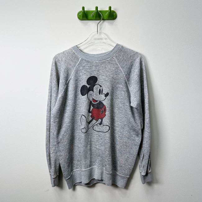 [매니악 빈티지] MANIAC VINTAGE _Vintage 80s Mickey Mouse Raglan Sweatshirt Gray (MENS)