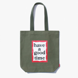 [해브어굿타임]have a good time_프레임로고 토트백 내추럴 Frame Logo tote bag -Olive