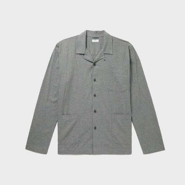 [선스펠 ] Sunspel_코튼 파자마 셔츠_ Cotton Pyjama Shirt-mid grey melange2